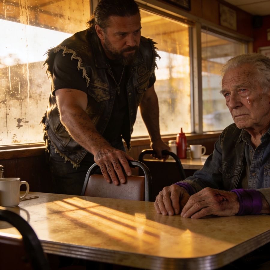 A Limping Old Man Begged Seven Tables To Sit. When He Reached Mine, I’m A Hells Angel, What He Whispered Made My Blood Freeze.
