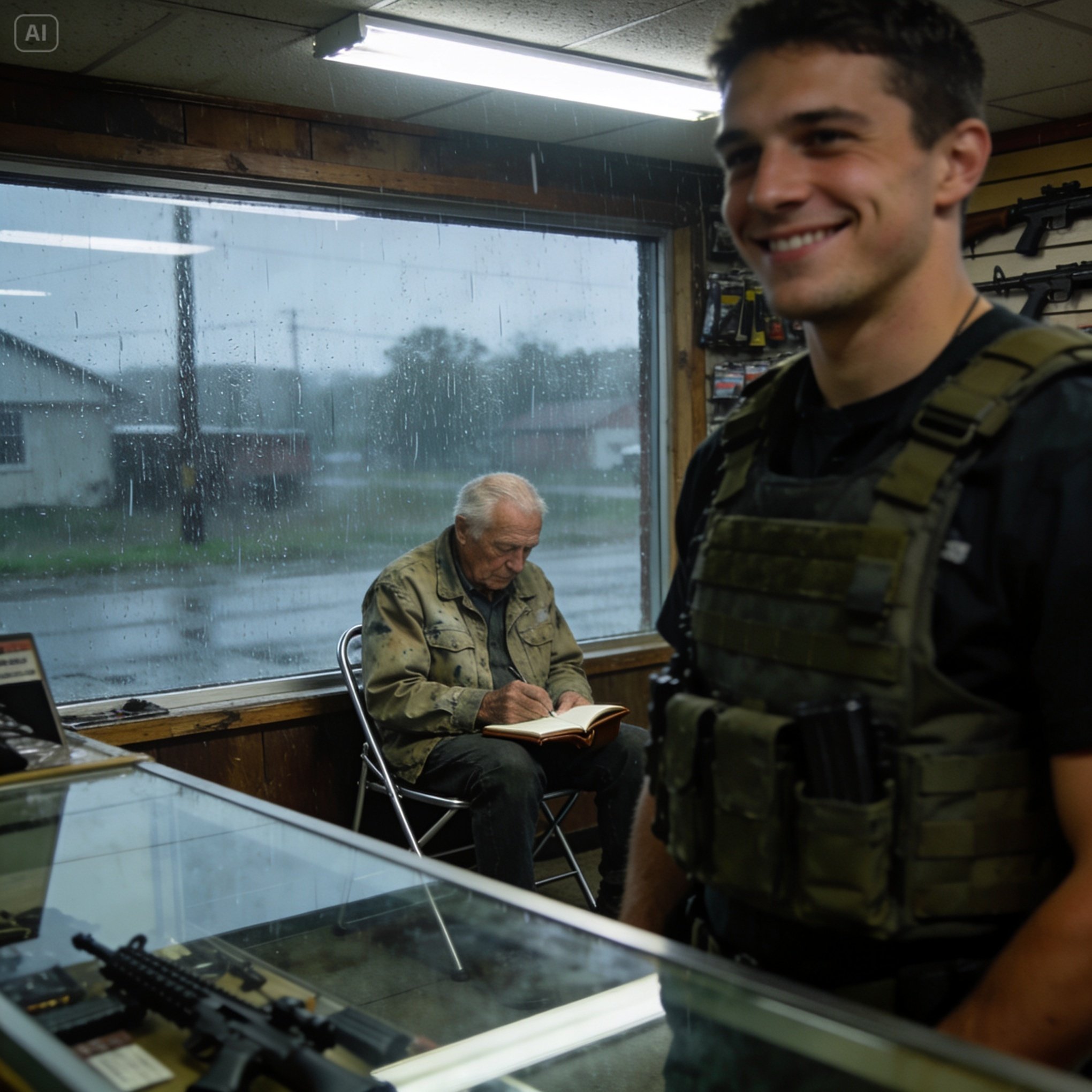 I mocked the frail old man in our gun shop, but then my hardened ex-Marine boss walked in.
