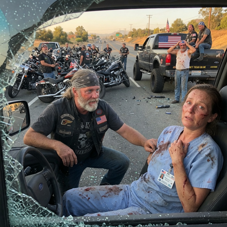 “Don’t Touch Him!” — Nurse Saved a Hells Angel in a Crash, Now She’s the Only Civilian They Protect