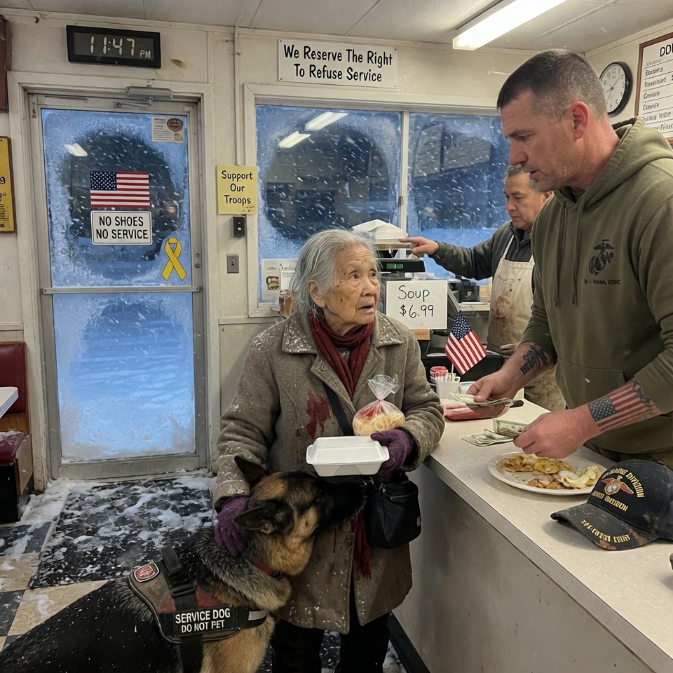A Marine and His K9 Bought Soup for an 88-Year-Old Woman — She Gave Him a Family Again