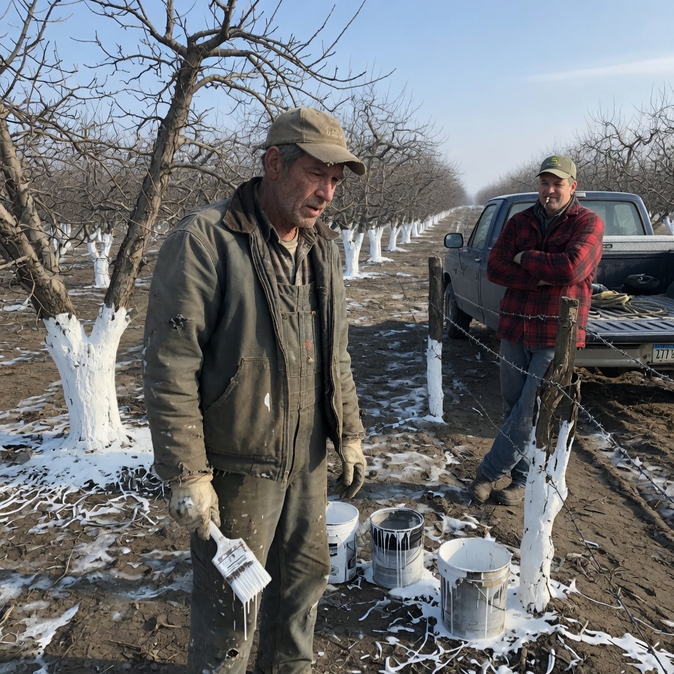 I painted every single tree in my orchard bone white, and my neighbors swore I had finally lost my mind.
