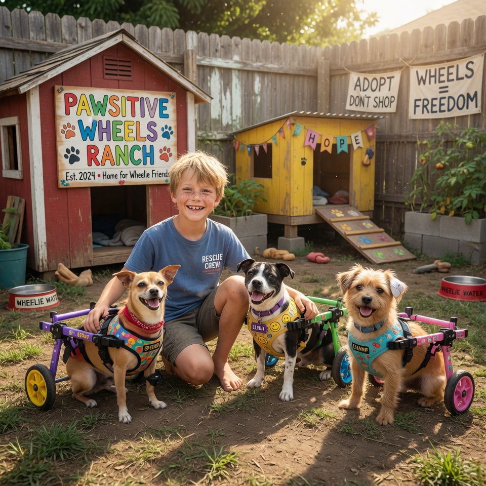My 12-Year-Old Son Built Wheelchairs for 3 Dying Dogs — Our Cruel Neighbor Destroyed Everything, But Karma Found Her the Very Next Day.