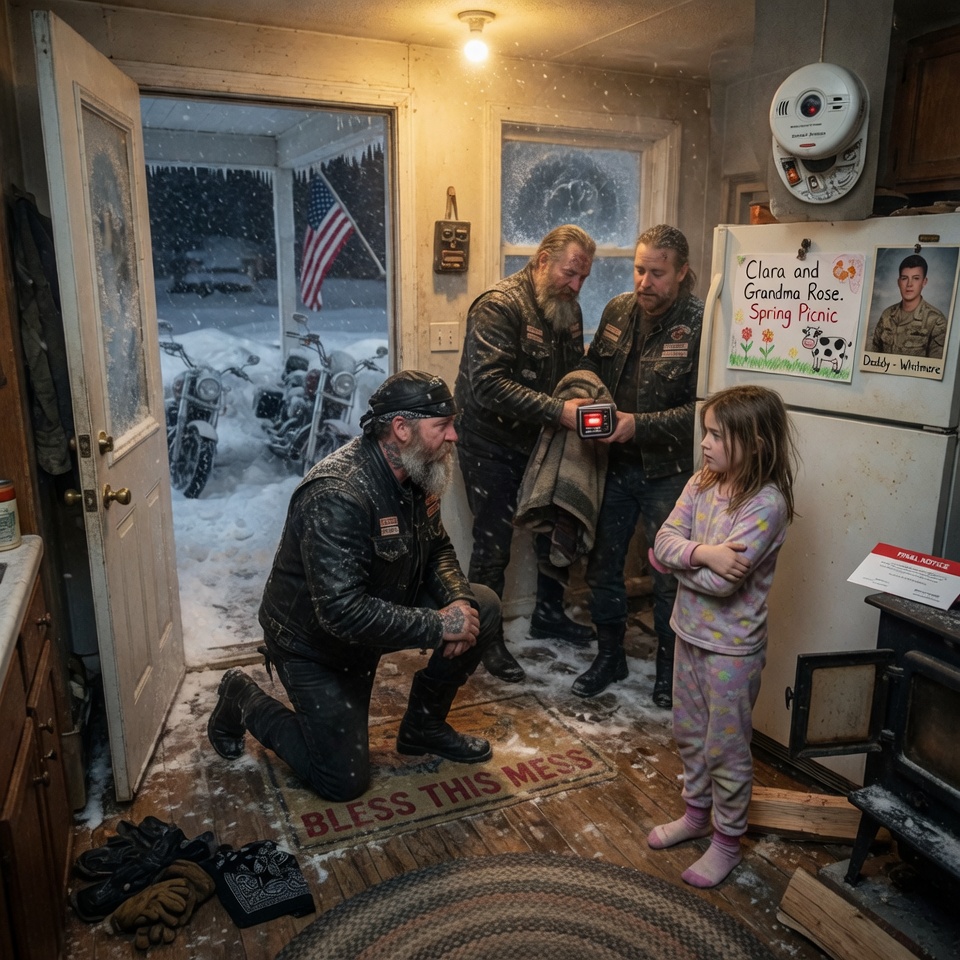 Orphan Little Girl Opens Her Door to Hells Angels in a Blizzard— What Happens by Morning Shocks You