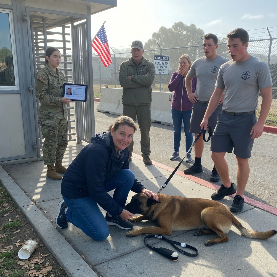 “Wrong Gate, Sweetheart,” Two SEALs Sneered—Then Their K9 Heard My Voice And Crawled To My Feet