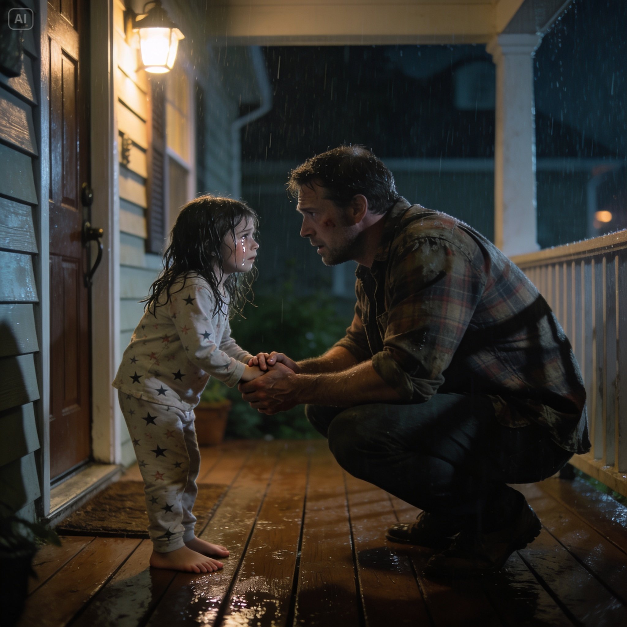 A Single Dad Opened the Door — His Neighbor’s Daughter Whispered, “I Need a Father by Friday”