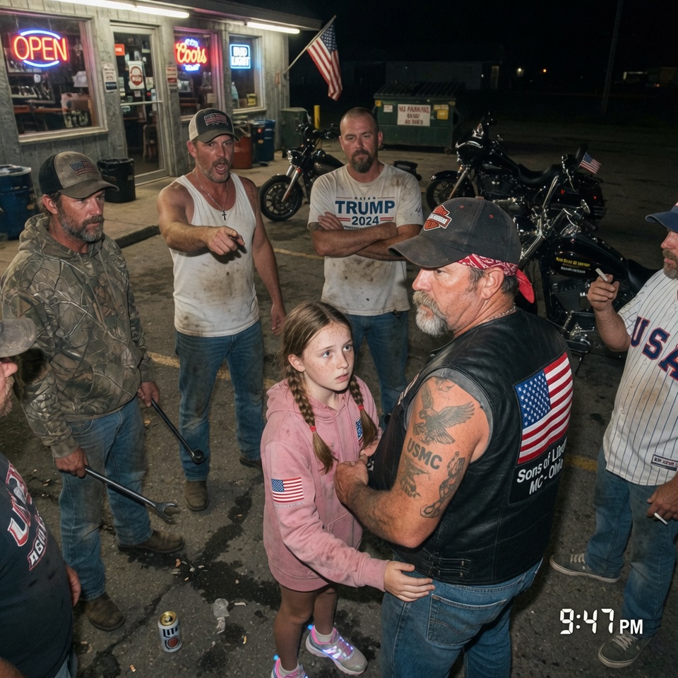 The biker took every blow without lifting a hand, then a little girl stepped between him and his attackers and whispered a name that made grown men pale…