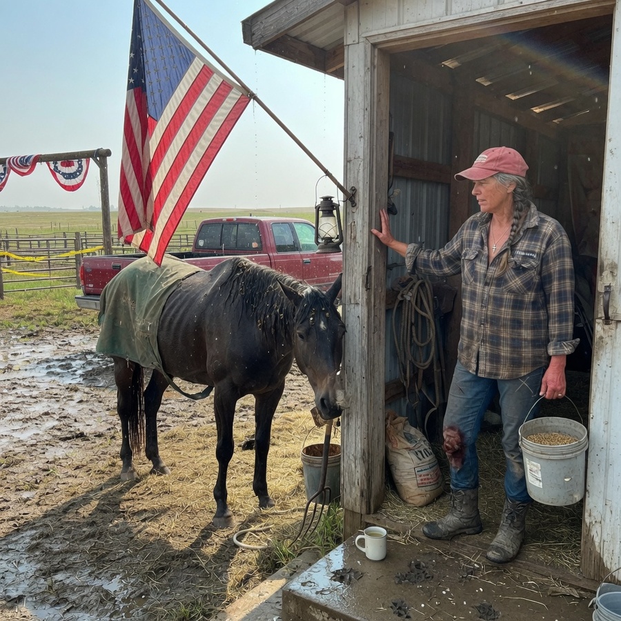 A STALLION, A STORM, AND A CIRCLE OF WOLVES: HOW ONE WOMAN STOOD HER GROUND WHEN 200 MEN CAME TO TAKE IT