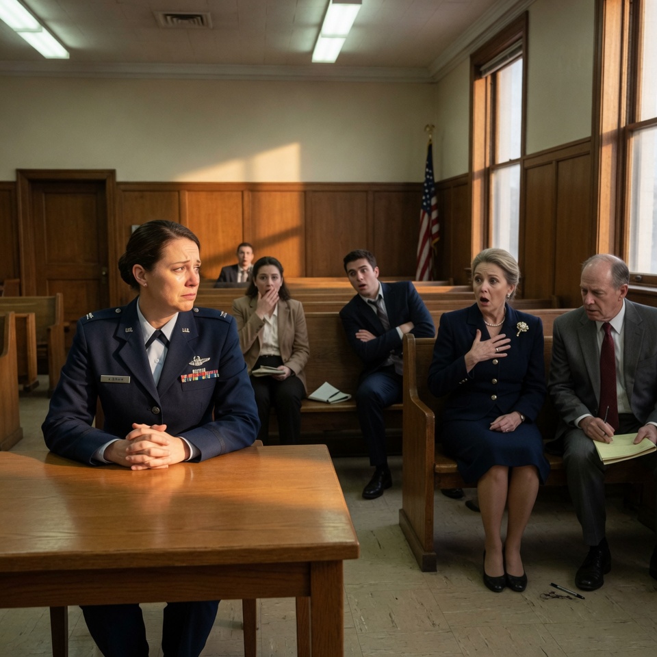 My family sat across the courtroom looking polished and rehearsed while their lawyer told everyone I faked my rank. Then the doors opened and a four-star general walked in — and he saluted me first.