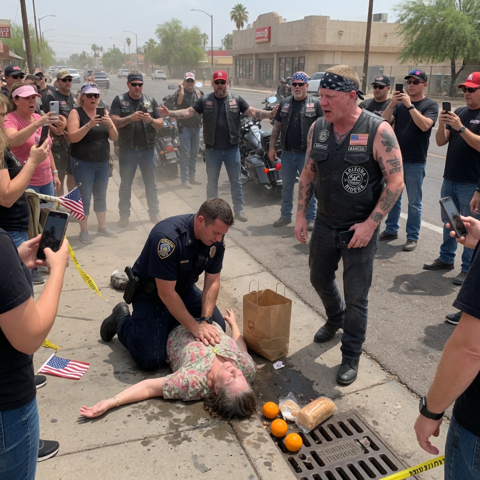“A circle of forty bikers closed around a police officer fighting to save a woman, and everyone’s phone was up waiting for violence-then the leader stepped forward, and what he did next shattered every assumption. WILL YOU JUDGE BEFORE YOU SEE THE TRUTH? “