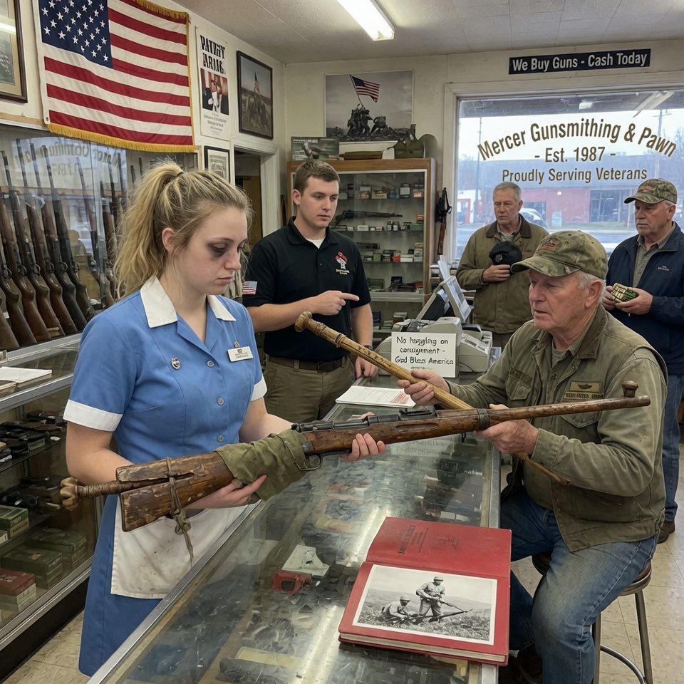 Young Gunsmith Laughed At the Hot Waitress’s Old Rusty Rifle — Until The Veteran Owner Walked In