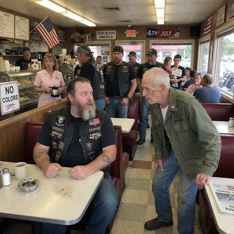 “I WAS THE MOST FEARED HELLS ANGEL ENFORCER IN NEVADA—UNTIL A FRAIL 82-YEAR-OLD MAN WALKED RIGHT UP TO MY TABLE, LEANED IN, AND WHISPERED SIX WORDS THAT MADE ME WEEP LIKE A CHILD. DO YOU HAVE ANY IDEA WHAT HE SAID?”