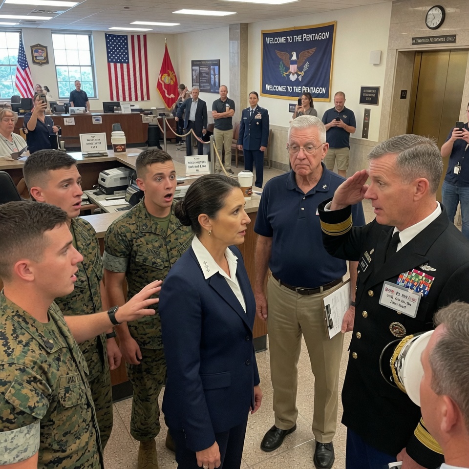 “Move Over, Lady!” A Marine Barked At The Pentagon Front Desk—Until An Admiral Saluted: “Ma’am”