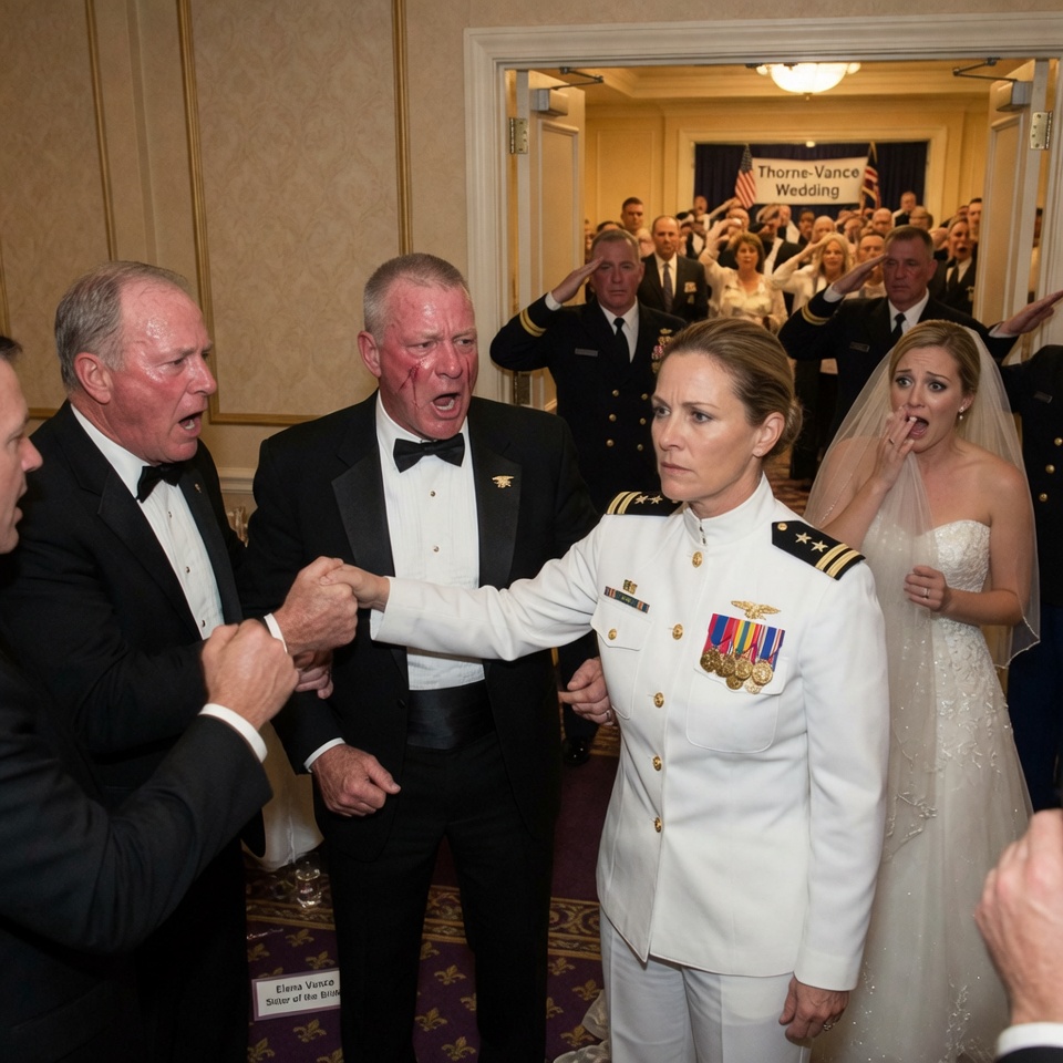 My DAD mocked my “boring government job” at my sister’s wedding, then tried to STRIKE ME, but a SEAL caught his wrist and his attack FAILED… THE PAINFUL SECRET HE HID FOR YEARS?