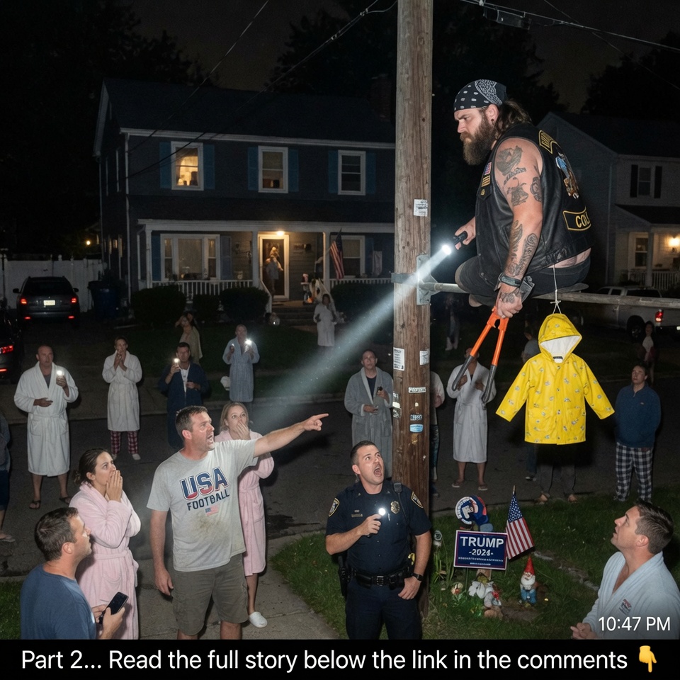 “So CRUEL a Father!” – A Giant Biker Cut Power to an Entire Block… Then We All Saw Why He Was Watching That One Darkened Window. WHO DID HE SAVE?