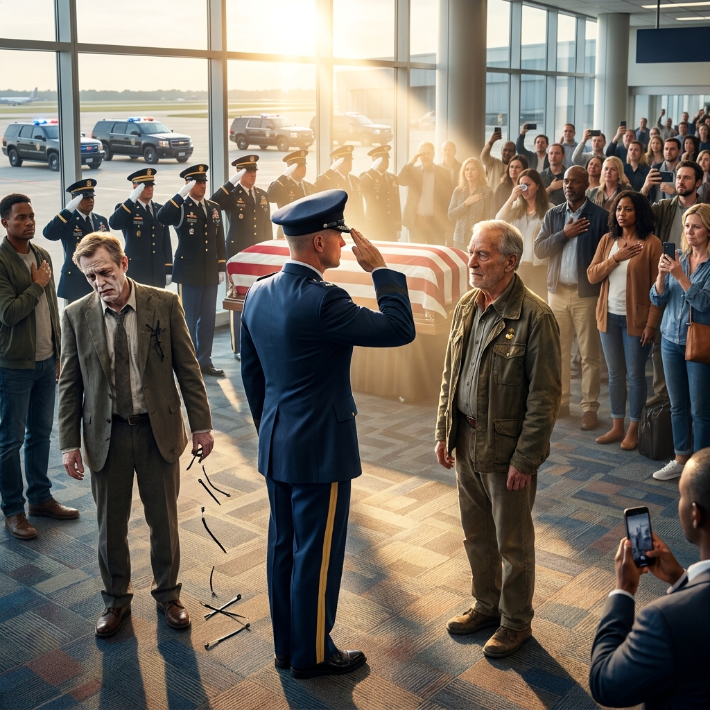 Airport security tried to put me in zip ties while I was escorting a fallen soldier home. Then a colonel saw the pin on my lapel and everything stopped. I didn’t say a word.