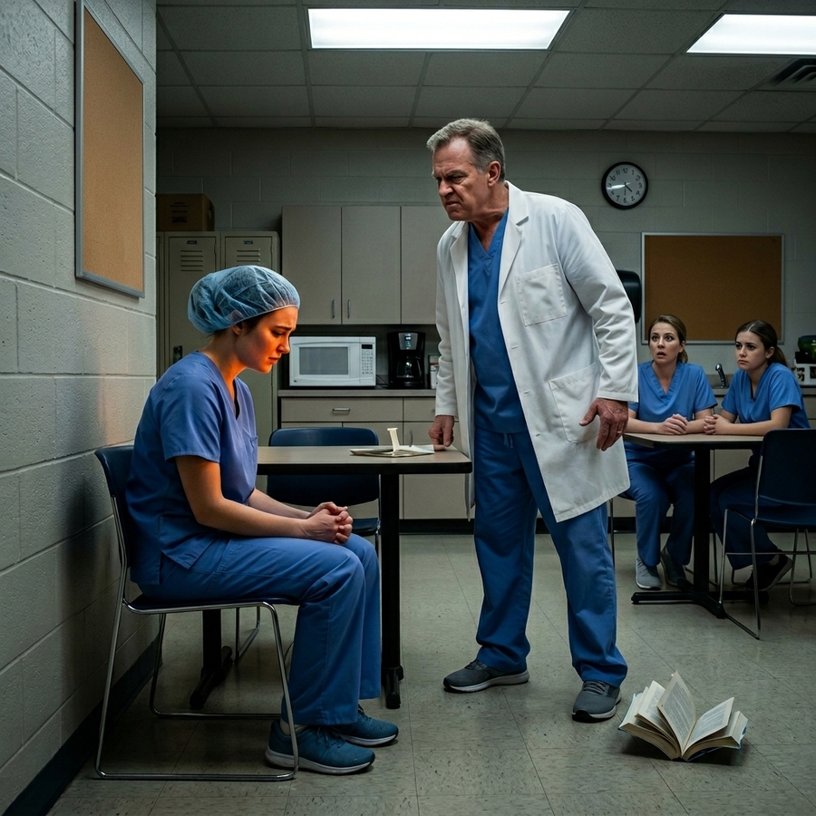 My Boss Threw My Book Across The Breakroom And Told Me I Didn’t Deserve To Be A Nurse In His Hospital— Until One Soldier Walked In And Saluted Me