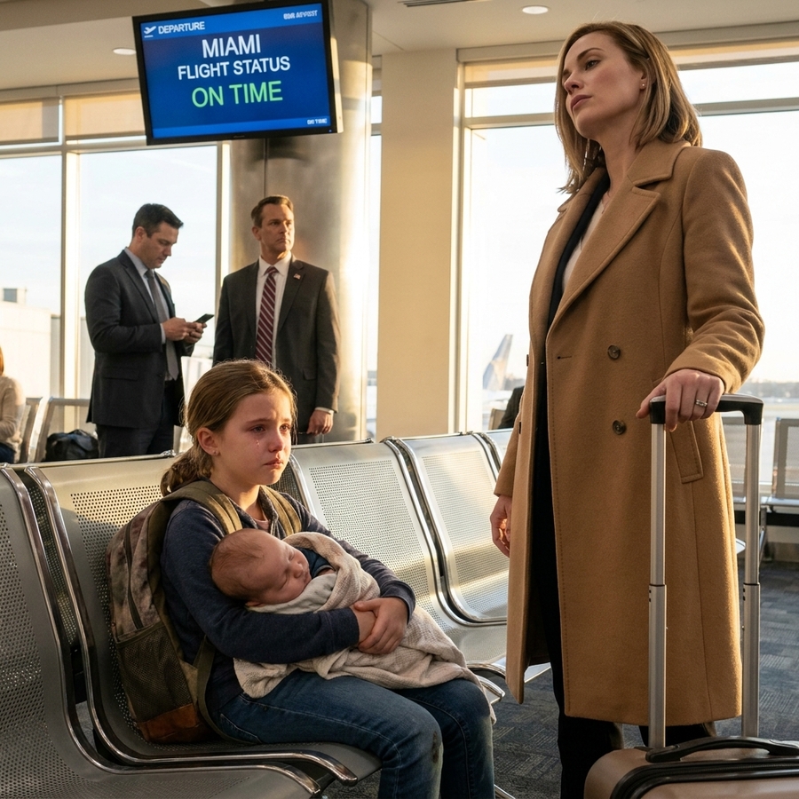 My Stepmother Told Me To Wait And Walked Onto A Plane Without Us— I Was Eight Years Old With A Hungry Baby On My Lap