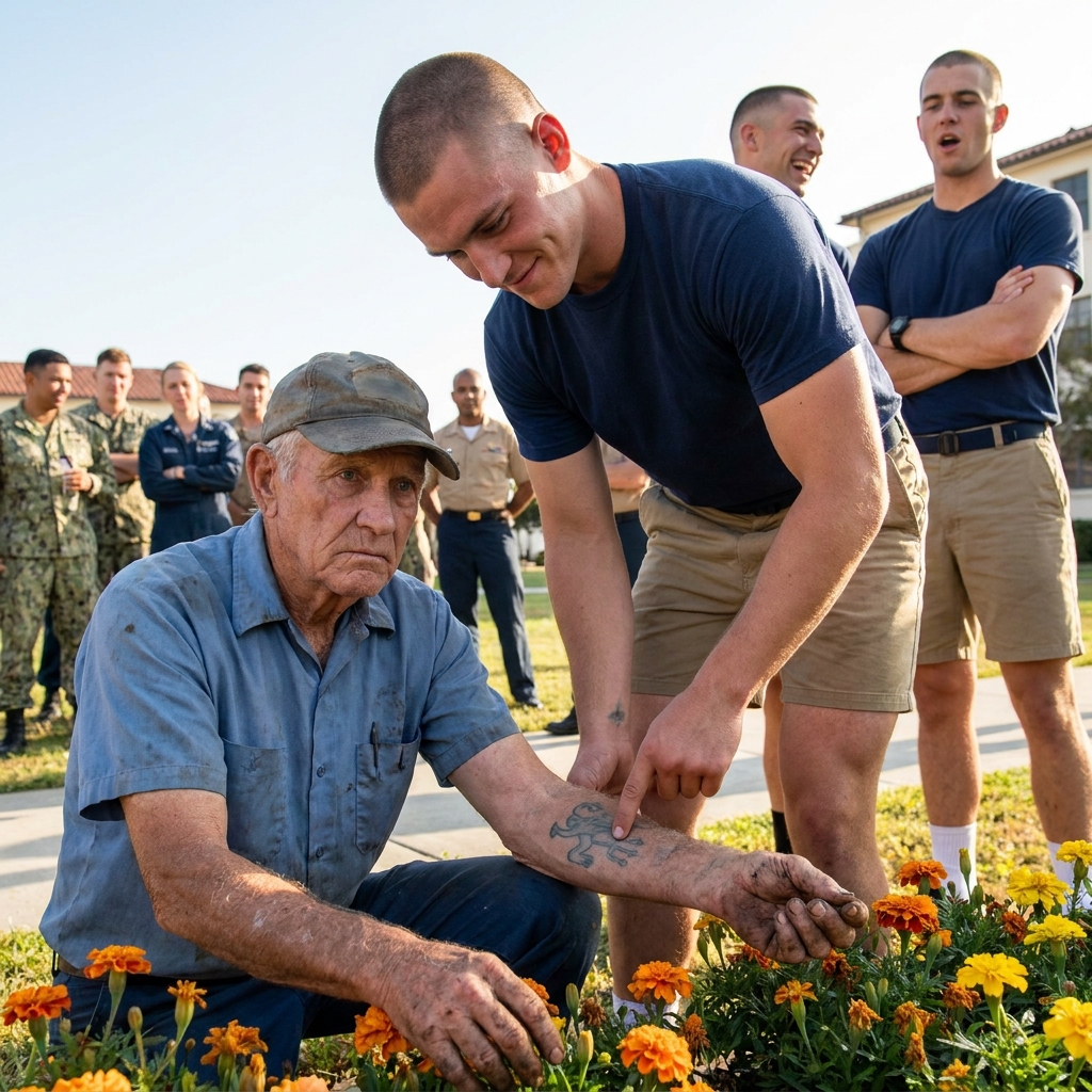 SEAL candidates called my tattoo kindergarten art and tried to drag me off the base. I was 84 years old. Then the Captain saluted me and said close the doors.