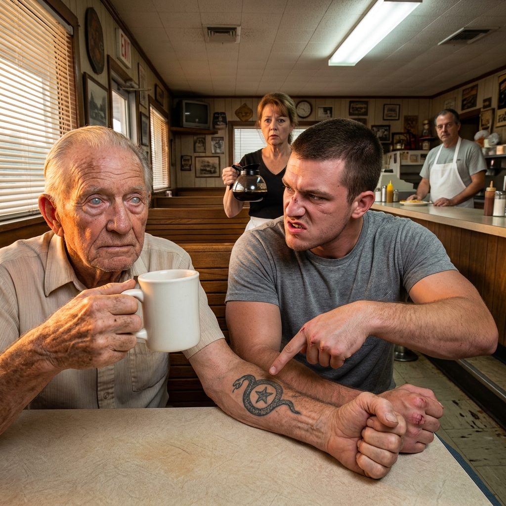 They said my faded tattoo was stolen valor and told me to get out of the diner. I just kept stirring my coffee.