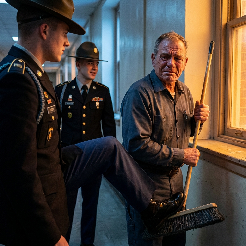 They called me a janitor and told me I’d never done a thing for my country. But when the colonel saw the silver star pin on my shirt, he froze — and the word he shouted next made the marble shake.
