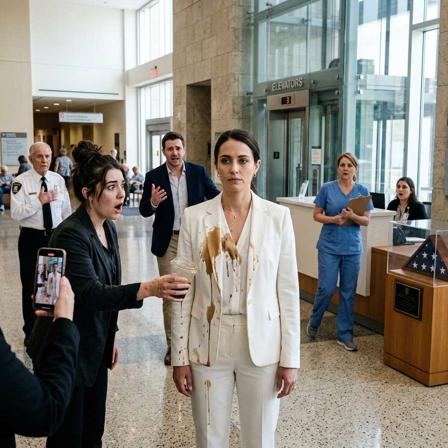The Intern Threw Her Coffee While Filming Me For Her Livestream In My Father’s Hospital Lobby—She Had No Idea Who I Was