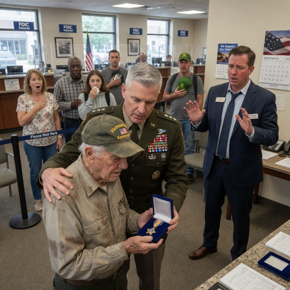 I WATCHED A BANK MANAGER SNATCH MY VETERAN’S CAP AND CALL IT A “COSTUME,” BUT WHAT A FURIOUS FOUR-STAR GENERAL DID NEXT MADE EVERY CUSTOMER GASP.