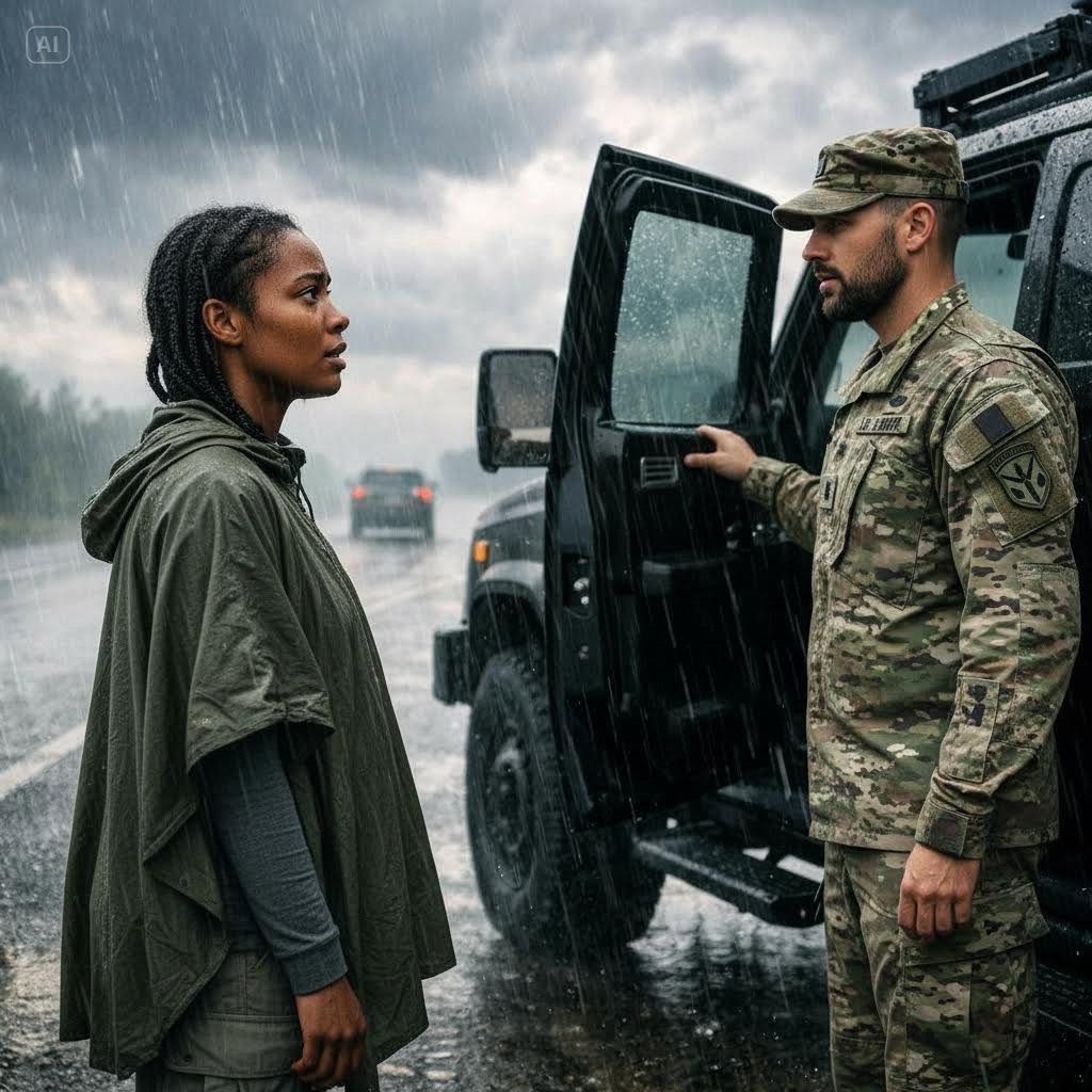 SHE LEFT ME ON THE SIDE OF A HIGHWAY IN THE RAIN TO ‘TEACH ME A LESSON.’ THREE MINUTES LATER, A BLACK PICKUP ROLLED OUT OF THE DARK. SHE NEVER EXPECTED WHO STEPPED OUT.