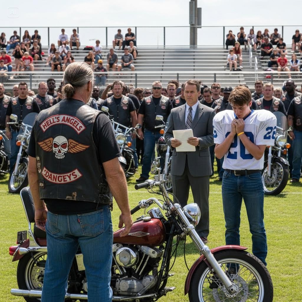 The Bully Laughed at the Biker’s Old Vest — Then 1,000 Hells Angels Revved Their Engines Outside His