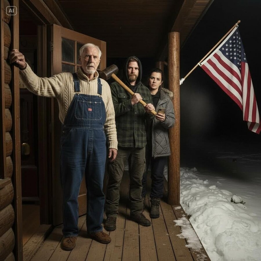 THE SLEDGEHAMMER POUNDED MY DOOR AT 1 AM—MY SON AND HIS WIFE CAME TO STEAL MY CABIN, BUT AN UNEXPECTED PERSON SHOWED UP