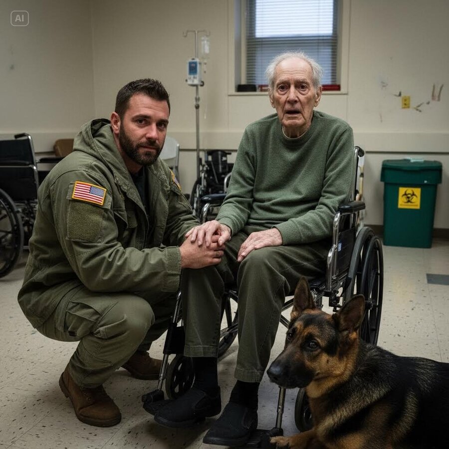 A MARINE AND HIS MILITARY K9 CAME TO VISIT HIS FATHER AT REHAB CENTER, BUT THE NIGHTMARE INSIDE WAS WORSE THAN WAR