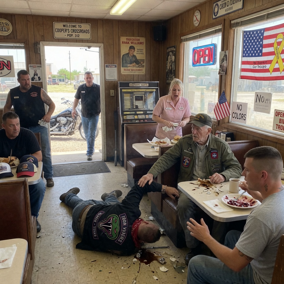 Biker Gang Tries to Bully an Old Veteran — They Didn’t See the Navy SEAL Sitting Next to Him