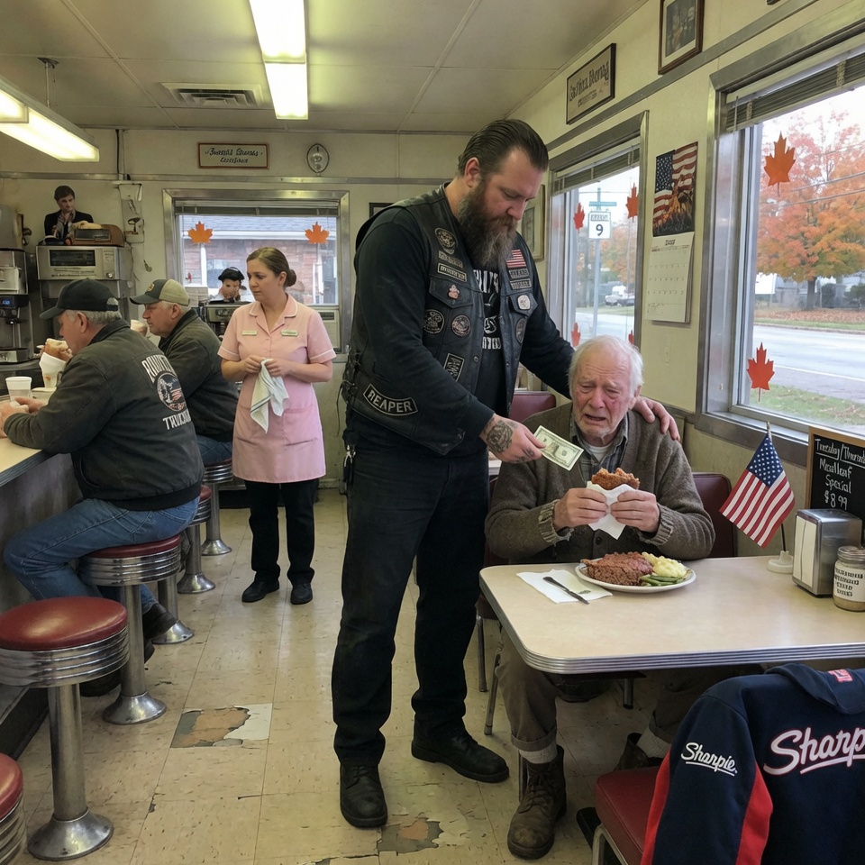 Old Man Was Eating Half a Meal and Wrapping the Rest in a Napkin Every Day—Until the Biker Asked Why