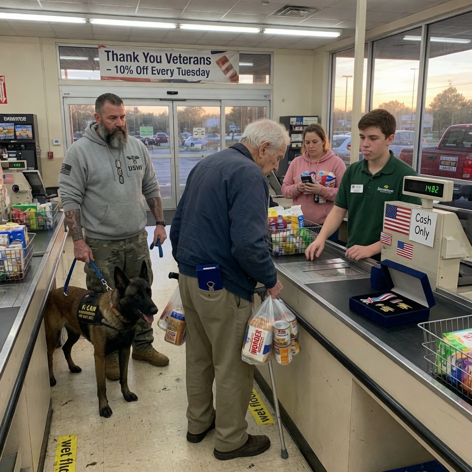 90-Year-Old Navy SEAL Was Trading His Medals for Groceries — A Marine and His K9 Stepped In