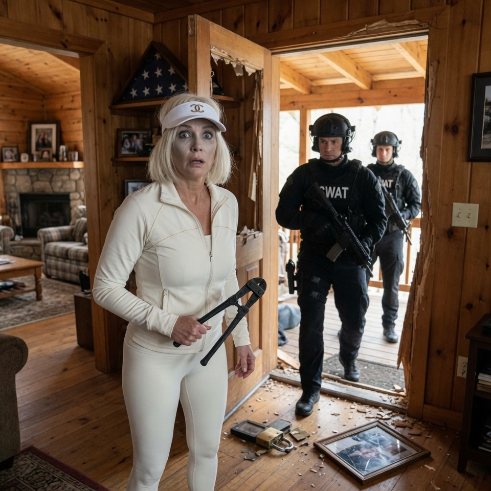 She cut the lock off my dead wife’s cabin and walked in smiling. What she didn’t know? I’d spent 6 months setting a trap, and a SWAT team was waiting. The moment she saw them, her face went white.