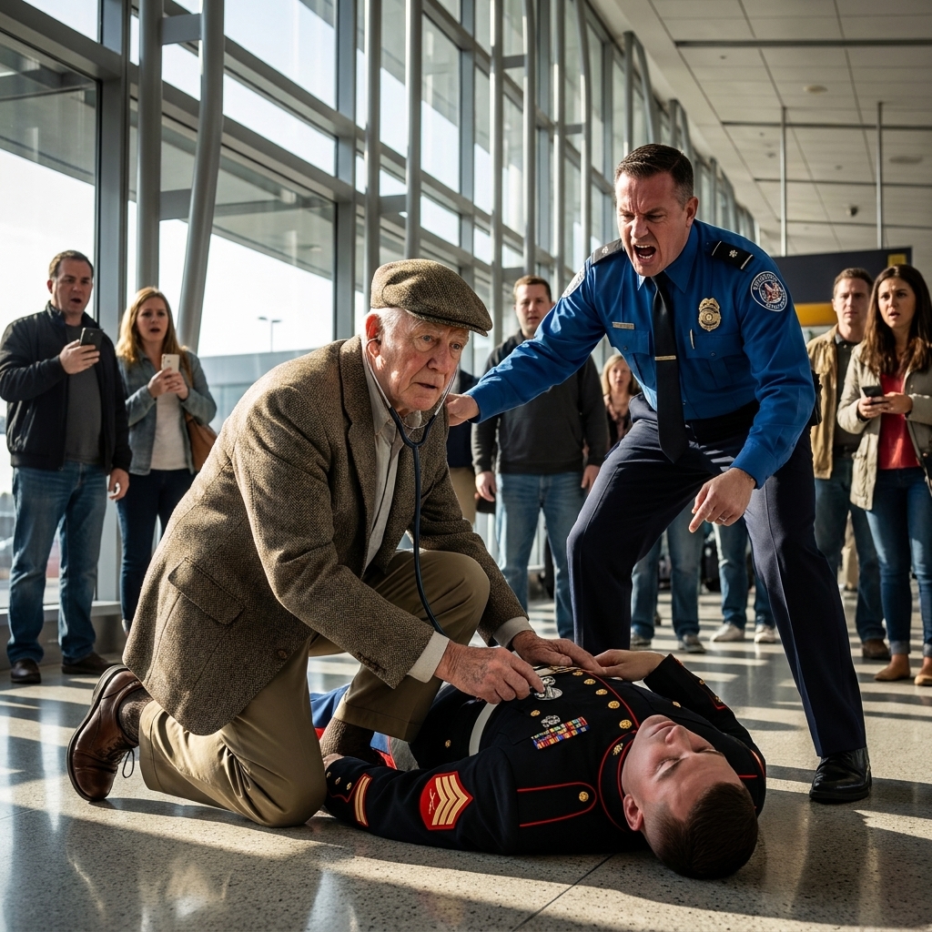 A TSA agent told me my authority here is absolute and tried to arrest me while I saved a dying Marine. A two-star general walked in, saw my face, and saluted.