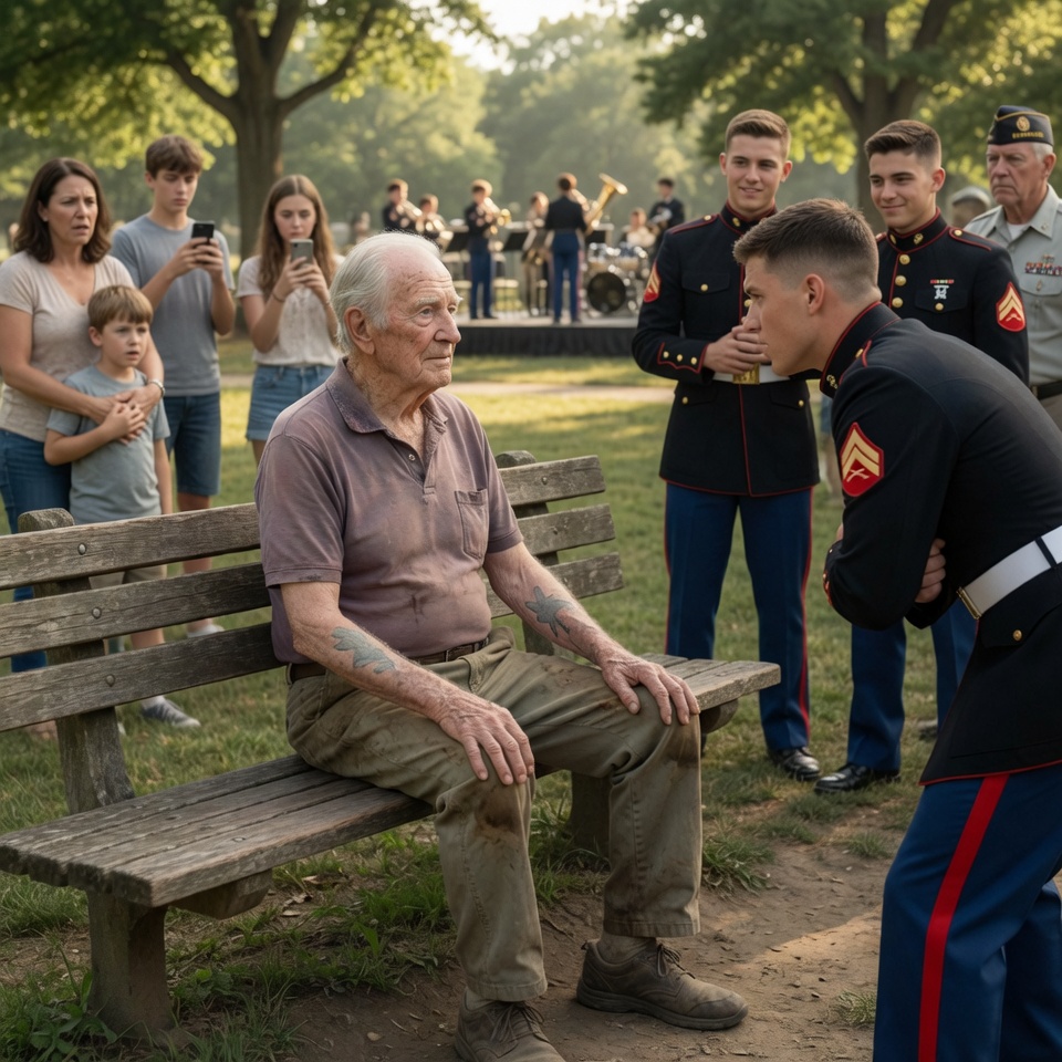 A young Marine called my tattoo a sick pigeon in front of the entire Memorial Day crowd. The admiral saw it and saluted first.