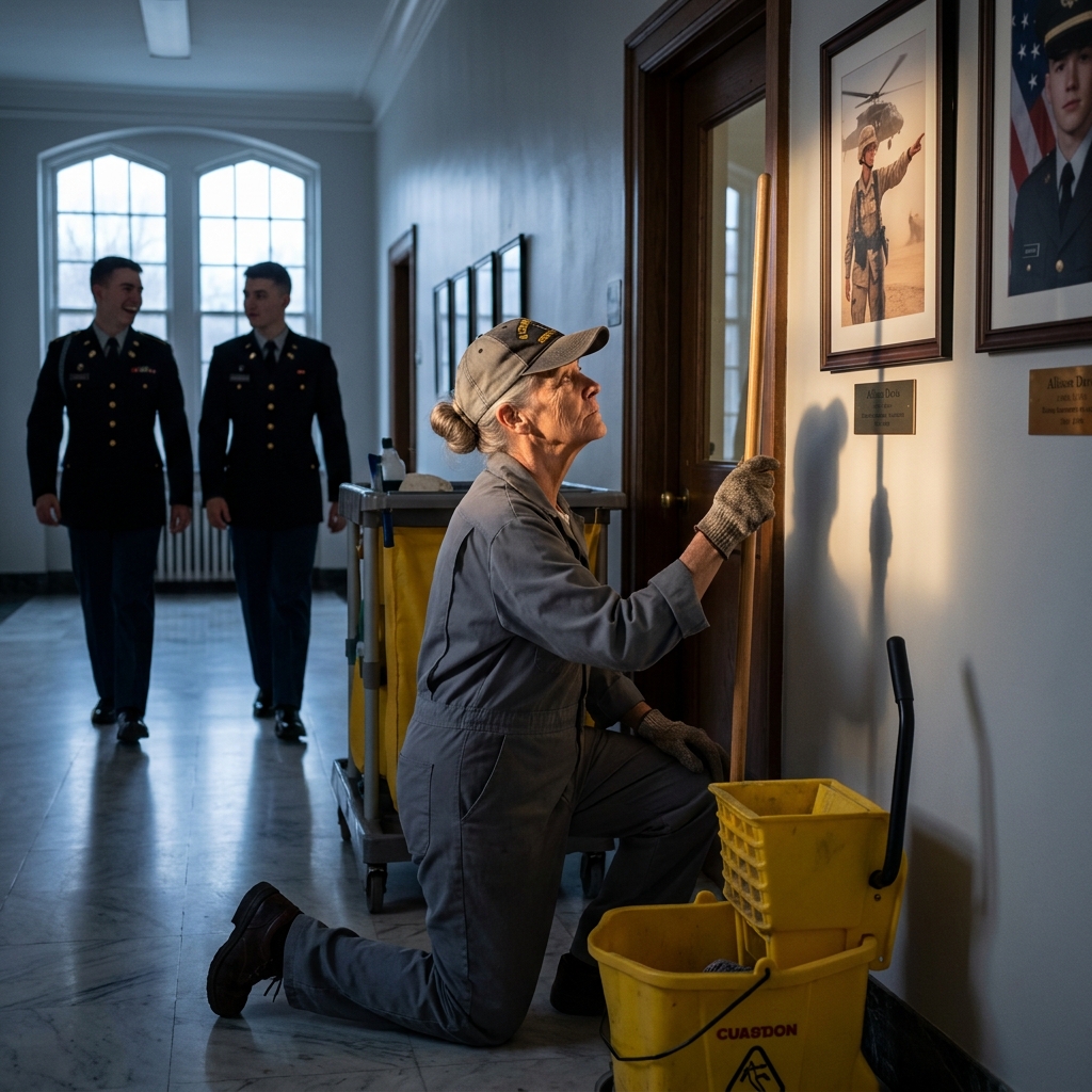 Cadets mocked me as a janitor for months while I cleaned their messes and said nothing. Then a four-star general walked in and saluted me. Commander.