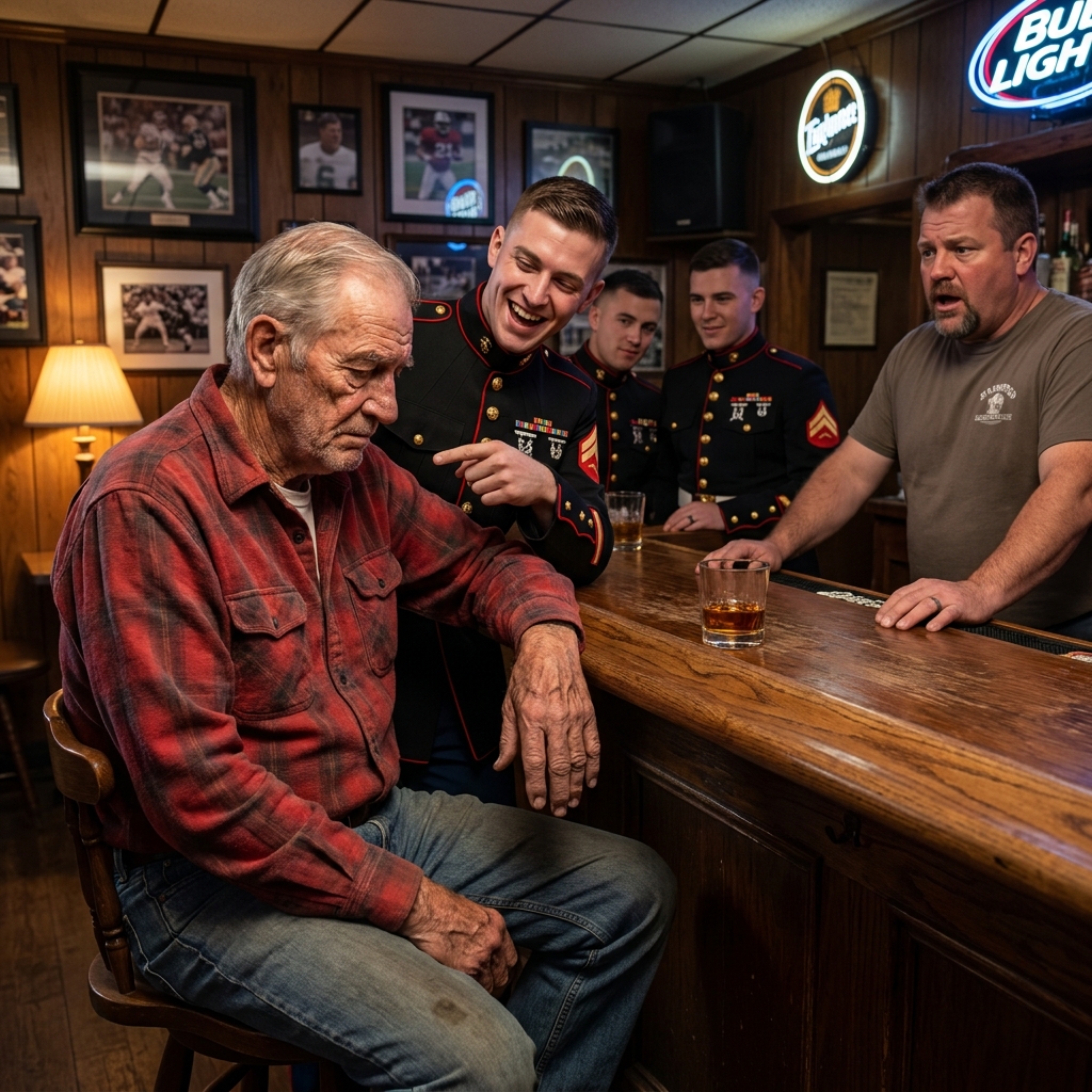 My fellow Marines called me a fake veteran while I bled onto a bar top. I pulled out a wallet photo. On the back: To the old bear.