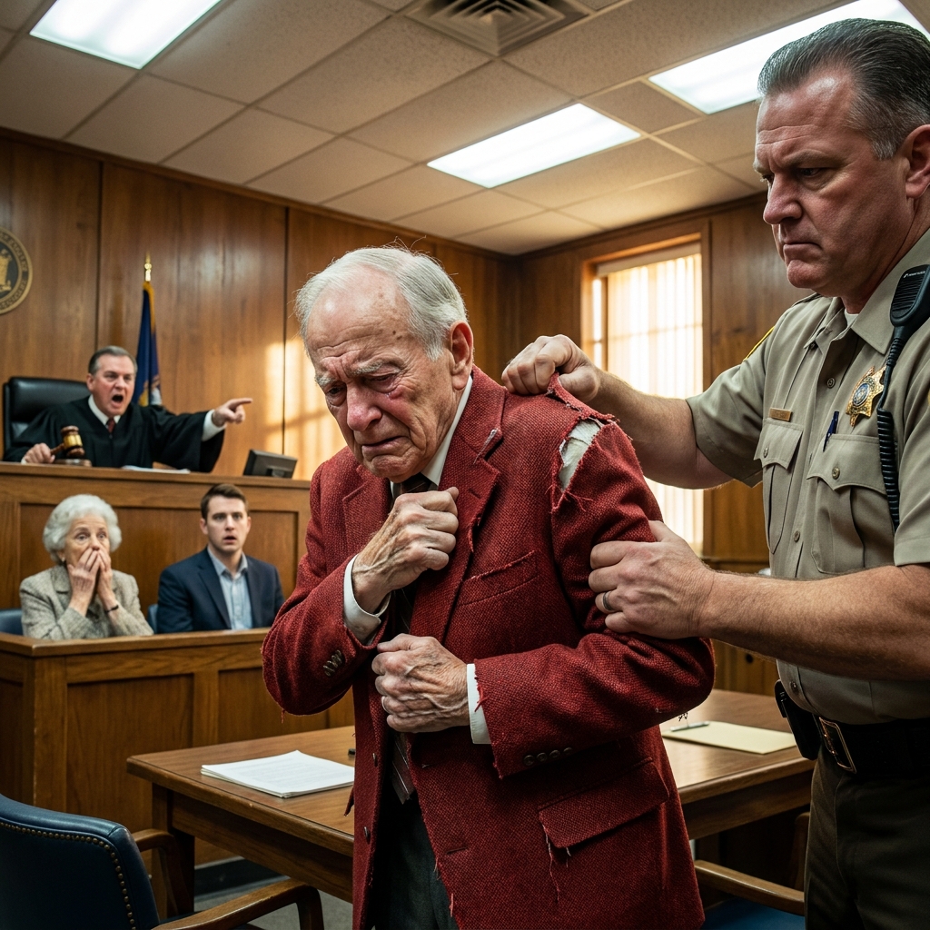 The judge called my red jacket a costume and ordered me jailed because I couldn’t speak. When a general saw the torn fabric, he saluted and said three words: “Sergeant Major.”