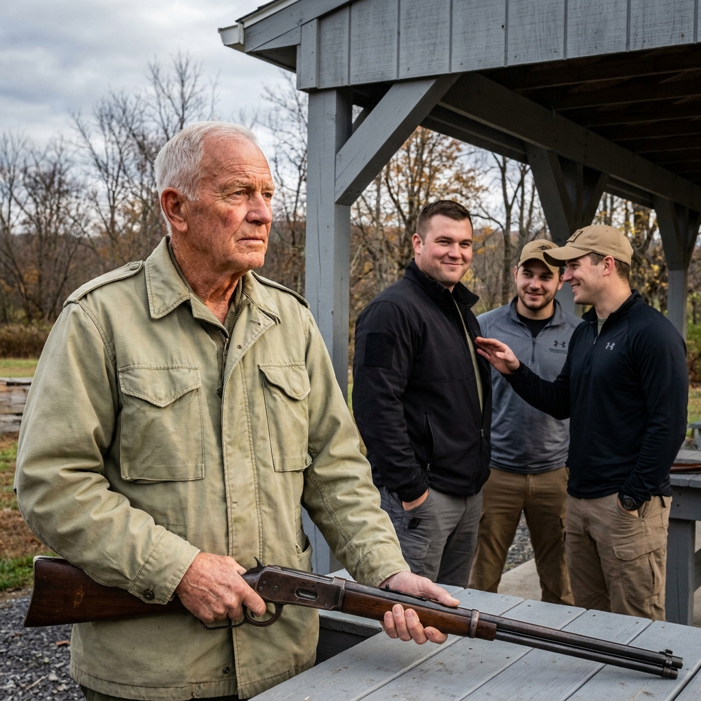 My lever-action rifle was older than most of the competitors standing on that firing line. They had 30-round magazines, red dot sights, and laughed when they called me grandpa — then the buzzer sounded and seven rounds hit the target in 3.1 seconds.