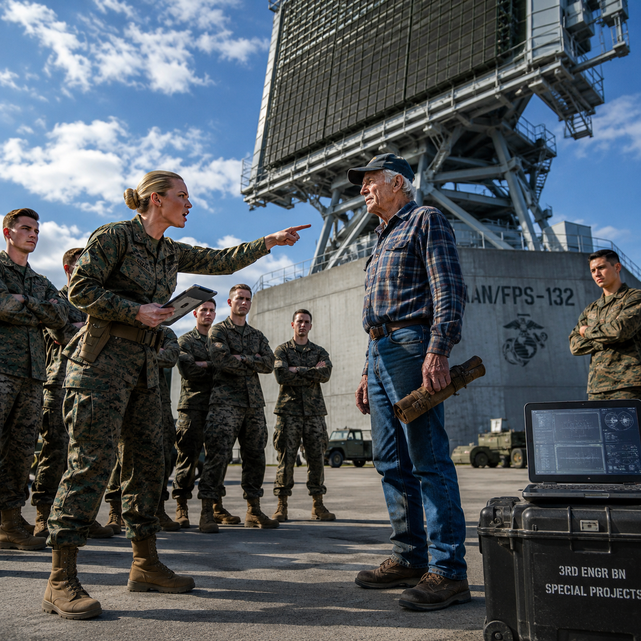 A Navy Commander Laughed at the Old Veteran Sent to Fix a Dead Radar—Then the Admiral Saluted Him, and Her Husband’s Secret Cost-Cutting Approval Showed Up on the Screen in Front of Everyone