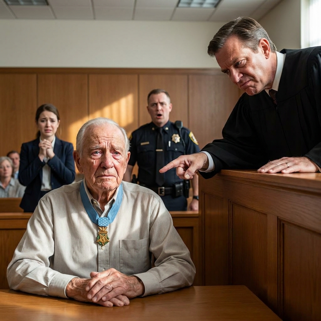 The judge ordered an 86-year-old veteran to take off his Medal of Honor, calling it a cheap replica. A major general walked in, handed the court a tan folder, and asked one question the judge couldn’t answer.