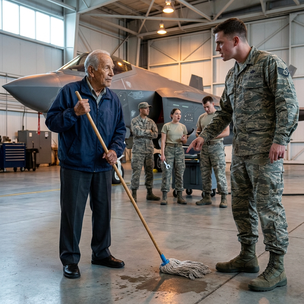 The sergeant handed me a mop and told me to clean his hangar floor. When the colonel walked in, he saluted the mop — then he saluted me.