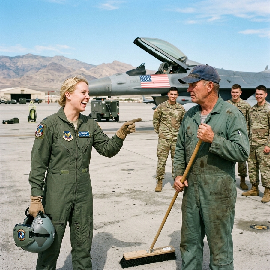 Female Captain Handed the Janitor Keys to an A-10 Warthog as a Joke — Not Knowing He Was the A-10 Legend Who Faked His Death 20 Years Ago
