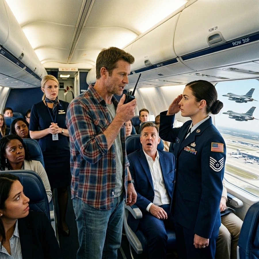 Flight Attendant Denied Water to Single Dad’s Sick Daughter  — Then an F-22 Pilot Heard His Call Sign and the Cabin Went Silent