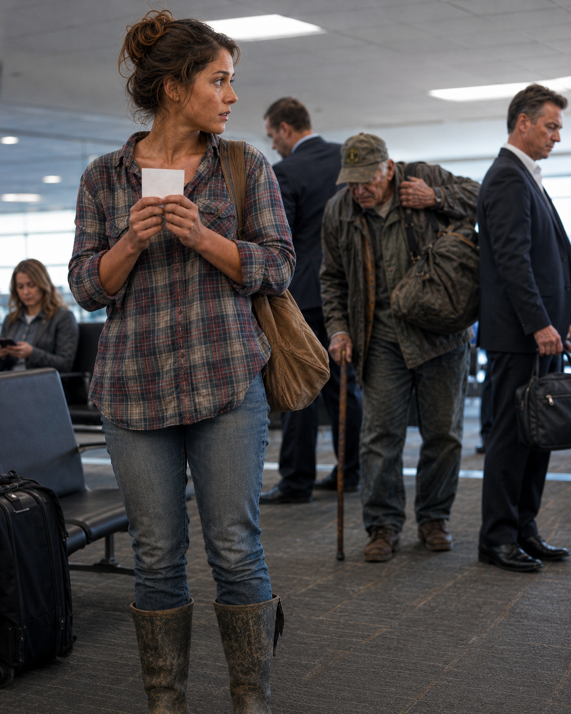 A struggling farmer gave up her first-class seat for a burned veteran she didn’t know. Months later, an army convoy rolled up her dirt road — and the man who stepped out wasn’t the stranger she remembered. “Deeds, not words.”
