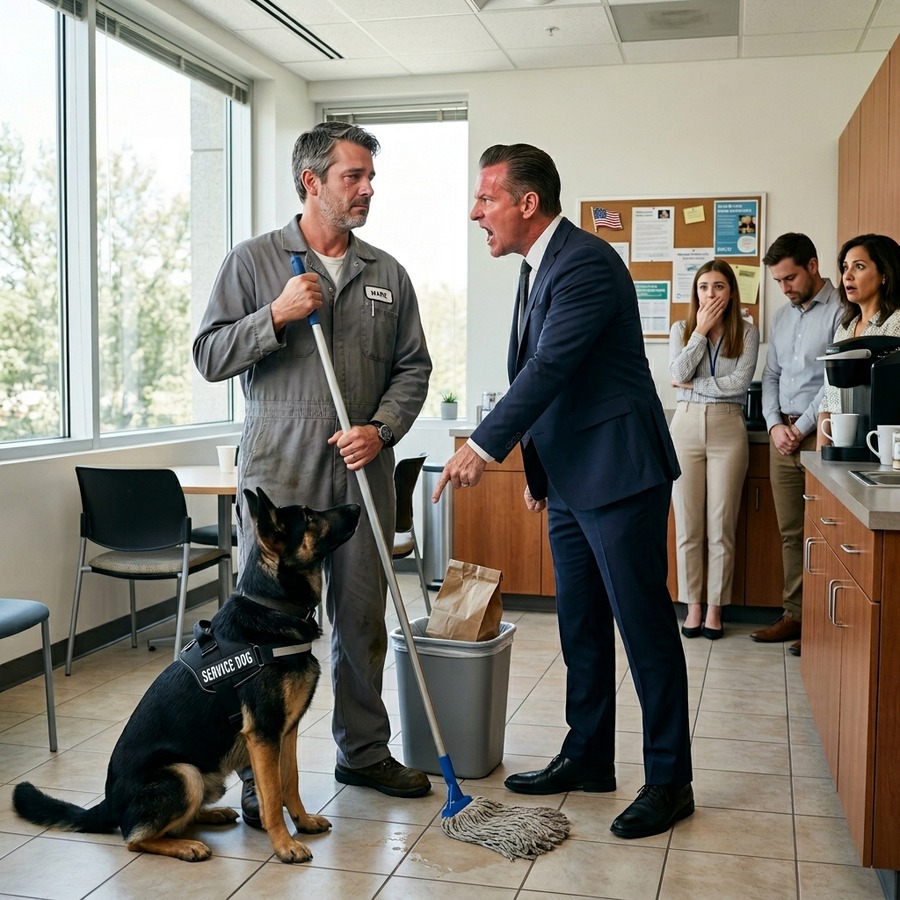 My Boss Humiliated Me and Trashed My Lunch—Then My Service Dog Revealed I Was a Navy SEAL, Leaving Everyone Speechless