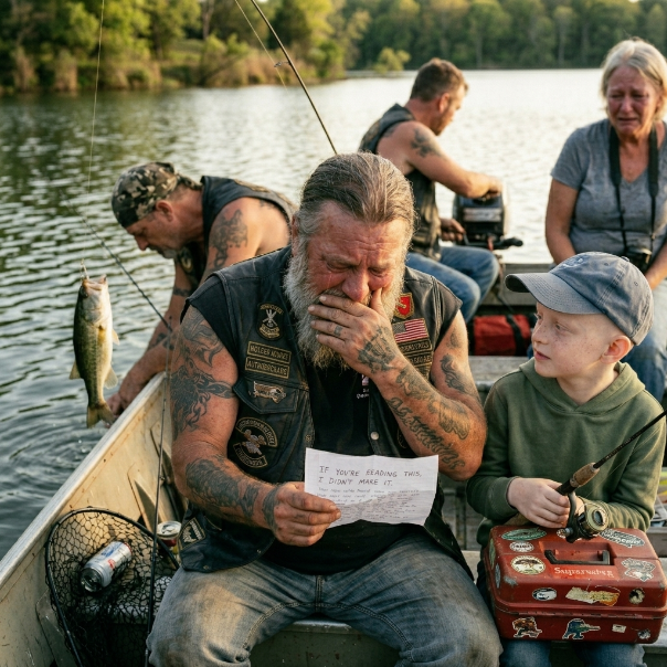 When I agreed to take a fragile 9-year-old boy battling cncer on his final fishing trip, I never expected that his sudden pssing would leave me weeping on my garage floor over a hidden letter inside his rusty tackle box, revealing a secret I still can’t comprehend.