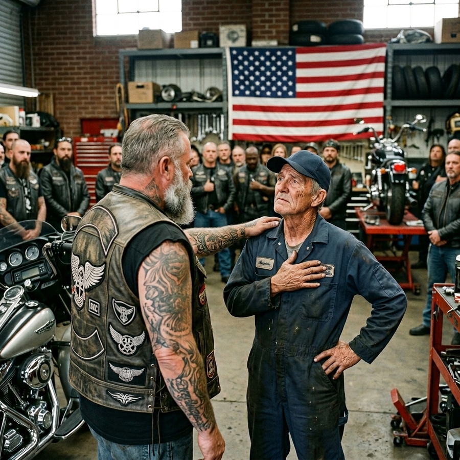 A 62-Year-Old Veteran Janitor Gave His Last Gallon of Gas to a Stranded Hells Angel — What The Biker Did Next Is Unforgettable