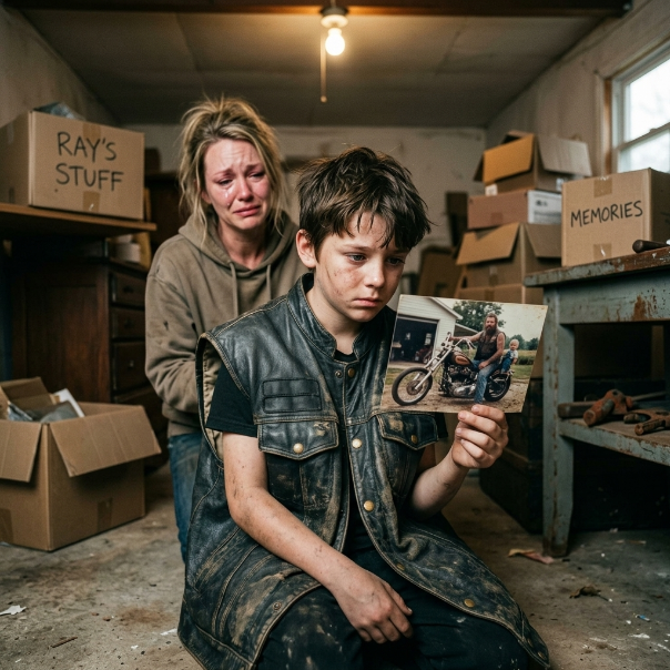 When my ex-husband Ray traded our family for a life of moving *llegal packages, he left our son Caleb with nothing but shattered trust and an oversized leather biker vest that secretly held a life-altering confession.